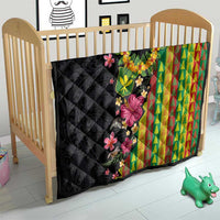 Hawaiian Independence Day Quilt Kanaka Maoli Symbols With Tapa Motifs and Tropical Plants - Polynesian Pride