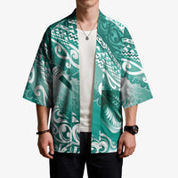 Personalised New Zealand Aotearoa Darts Masters Kimono Maori Art Tattoo with Tribal Dart Symbol Teal Color - Polynesian Pride