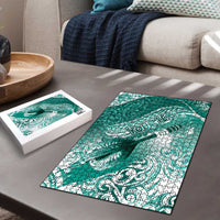 Personalised New Zealand Aotearoa Darts Masters Puzzle Maori Art Tattoo with Tribal Dart Symbol Teal Color - Polynesian Pride