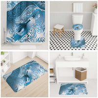 Personalised New Zealand Aotearoa Darts Masters Bathroom Set Maori Art Tattoo with Tribal Dart Symbol Blue - Polynesian Pride