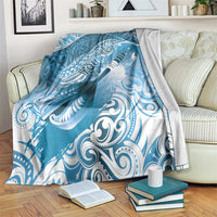 Personalised New Zealand Aotearoa Darts Masters Blanket Maori Art Tattoo with Tribal Dart Symbol Blue - Polynesian Pride