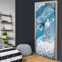 Personalised New Zealand Aotearoa Darts Masters Door Cover Maori Art Tattoo with Tribal Dart Symbol Blue - Polynesian Pride