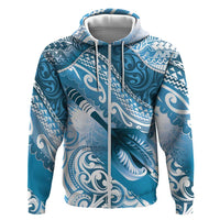 Personalised New Zealand Aotearoa Darts Masters Hoodie Maori Art Tattoo with Tribal Dart Symbol Blue - Polynesian Pride