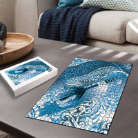 Personalised New Zealand Aotearoa Darts Masters Puzzle Maori Art Tattoo with Tribal Dart Symbol Blue - Polynesian Pride