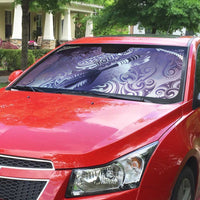 Personalised New Zealand Aotearoa Darts Masters Auto Sun Shade Maori Art Tattoo with Tribal Dart Symbol Purple - Polynesian Pride