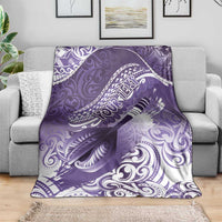 Personalised New Zealand Aotearoa Darts Masters Blanket Maori Art Tattoo with Tribal Dart Symbol Purple - Polynesian Pride