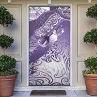 Personalised New Zealand Aotearoa Darts Masters Door Cover Maori Art Tattoo with Tribal Dart Symbol Purple - Polynesian Pride