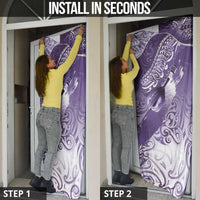 Personalised New Zealand Aotearoa Darts Masters Door Cover Maori Art Tattoo with Tribal Dart Symbol Purple - Polynesian Pride