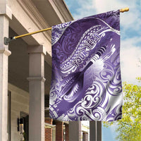 Personalised New Zealand Aotearoa Darts Masters Garden Flag Maori Art Tattoo with Tribal Dart Symbol Purple LT03 House Flag Purple - Polynesian Pride