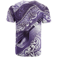 Personalised New Zealand Aotearoa Darts Masters T Shirt Maori Art Tattoo with Tribal Dart Symbol Purple - Polynesian Pride