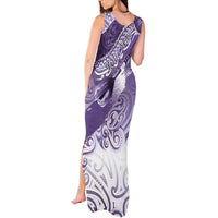 Personalised New Zealand Aotearoa Darts Masters Tank Maxi Dress Maori Art Tattoo with Tribal Dart Symbol Purple - Polynesian Pride