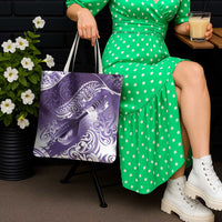 Personalised New Zealand Aotearoa Darts Masters Tote Bag Maori Art Tattoo with Tribal Dart Symbol Purple - Polynesian Pride