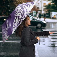 Personalised New Zealand Aotearoa Darts Masters Umbrella Maori Art Tattoo with Tribal Dart Symbol Purple - Polynesian Pride