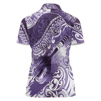 Personalised New Zealand Aotearoa Darts Masters Women Polo Shirt Maori Art Tattoo with Tribal Dart Symbol Purple - Polynesian Pride