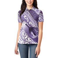 Personalised New Zealand Aotearoa Darts Masters Women Polo Shirt Maori Art Tattoo with Tribal Dart Symbol Purple - Polynesian Pride
