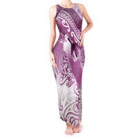 Personalised New Zealand Aotearoa Darts Masters Tank Maxi Dress Maori Art Tattoo with Tribal Dart Symbol Pink - Polynesian Pride