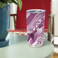 Personalised New Zealand Aotearoa Darts Masters Tumbler Cup Maori Art Tattoo with Tribal Dart Symbol Pink - Polynesian Pride