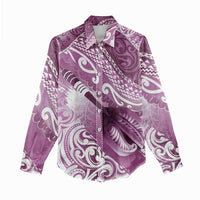 Personalised New Zealand Aotearoa Darts Masters Women Casual Shirt Maori Art Tattoo with Tribal Dart Symbol Pink - Polynesian Pride