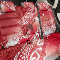 Personalised New Zealand Aotearoa Darts Masters Back Car Seat Cover Maori Art Tattoo with Tribal Dart Symbol Red - Polynesian Pride