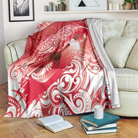 Personalised New Zealand Aotearoa Darts Masters Blanket Maori Art Tattoo with Tribal Dart Symbol Red - Polynesian Pride