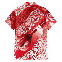 Personalised New Zealand Aotearoa Darts Masters Family Matching Puletasi and Hawaiian Shirt Maori Art Tattoo with Tribal Dart Symbol Red - Polynesian Pride