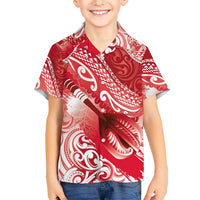 Personalised New Zealand Aotearoa Darts Masters Hawaiian Shirt Maori Art Tattoo with Tribal Dart Symbol Red - Polynesian Pride