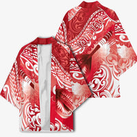 Personalised New Zealand Aotearoa Darts Masters Kimono Maori Art Tattoo with Tribal Dart Symbol Red - Polynesian Pride