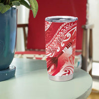 Personalised New Zealand Aotearoa Darts Masters Tumbler Cup Maori Art Tattoo with Tribal Dart Symbol Red - Polynesian Pride