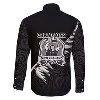 New Zealand World Cup 2023 Family Matching Off Shoulder Maxi Dress and Hawaiian Shirt Aotearoa Champion Rugby with Silver Fern Maori Ethnic Pattern LT03 - Polynesian Pride