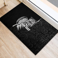 Custom New Zealand World Cup 2023 Rubber Doormat Aotearoa Champion Rugby with Silver Fern Maori Ethnic Pattern LT03 - Polynesian Pride