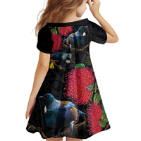 New Zealand Tui Family Matching Tank Maxi Dress and Hawaiian Shirt Guardians of the Hei Tiki - Maori Art and Plants