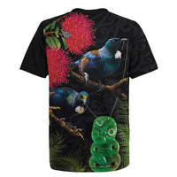 New Zealand Tui Rugby Jersey Guardians of the Hei Tiki - Maori Art and Plants LT03 - Polynesian Pride