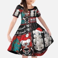 New Zealand Christmas Family Matching Puletasi and Hawaiian Shirt Maori Christmas Spirit - Meri Kirihimete