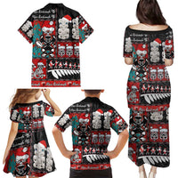 New Zealand Christmas Family Matching Puletasi and Hawaiian Shirt Maori Christmas Spirit - Meri Kirihimete