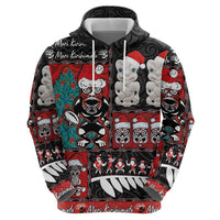 New Zealand Christmas Zip Hoodie Maori Christmas Spirit - Meri Kirihimete LT03 - Polynesian Pride