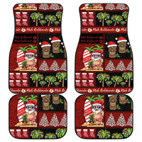 Hawaiian Christmas Car Mats - Mele Kalikimaka Island Holiday Vibes - Black Red