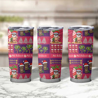 Hawaiian Christmas Tumbler Cup - Mele Kalikimaka Island Holiday Vibes - Pink Purple