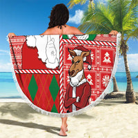 Australian Christmas Beach Blanket - Santa Koala Kangaroo and Holiday Cheer