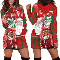 Australian Christmas Hoodie Dress - Santa Koala Kangaroo and Holiday Cheer