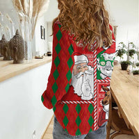 Australian Christmas Women Casual Shirt - Santa Koala Kangaroo and Holiday Cheer LT03 - Polynesian Pride