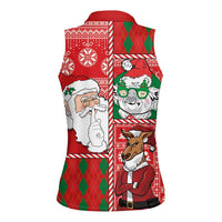 Australian Christmas Women Sleeveless Polo Shirt - Santa Koala Kangaroo and Holiday Cheer LT03 - Polynesian Pride