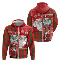 Australian Christmas Zip Hoodie - Santa Koala Kangaroo and Holiday Cheer