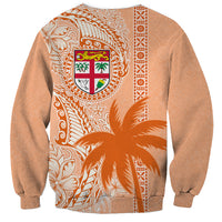 Bula Fiji Sweatshirt Tropical Flower and Tapa Pattern Peach Fuzz Color LT03 - Polynesian Pride