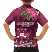 Fiji Adi Cakobau School Family Matching Tank Maxi Dress and Hawaiian Shirt Tropical Flower and Tapa Pattern LT03 - Polynesian Pride