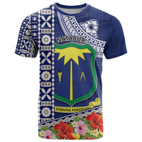 Fiji Natabua High School T Shirt Tropical Flower and Tapa Pattern Blue Style LT03 Blue - Polynesian Pride