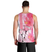Hawaiian Cocktail Valentine Day Men Tank Top Hibiscus Kakau Pattern Pink Version LT03 - Polynesian Pride