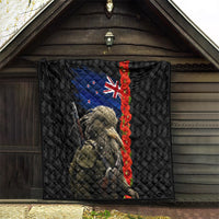 New Zealand Kiwi Soldier ANZAC Quilt Red Poppy Flower and Silver Fern Pattern LT03 - Polynesian Pride