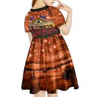 The Rising Sun Badge ANZAC Kid Short Sleeve Dress Last Post Field of Poppy Starry Night Style LT03 - Polynesian Pride