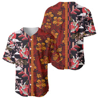 Japanese Culture Hawaii Style Baseball Jersey Hawaiian Tribal and Japanese Pattern Together Culture LT03 - Polynesian Pride