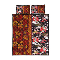 Pan-Pacific Festival Quilt Bed Set Hawaiian Tribal and Japanese Pattern Together Culture
